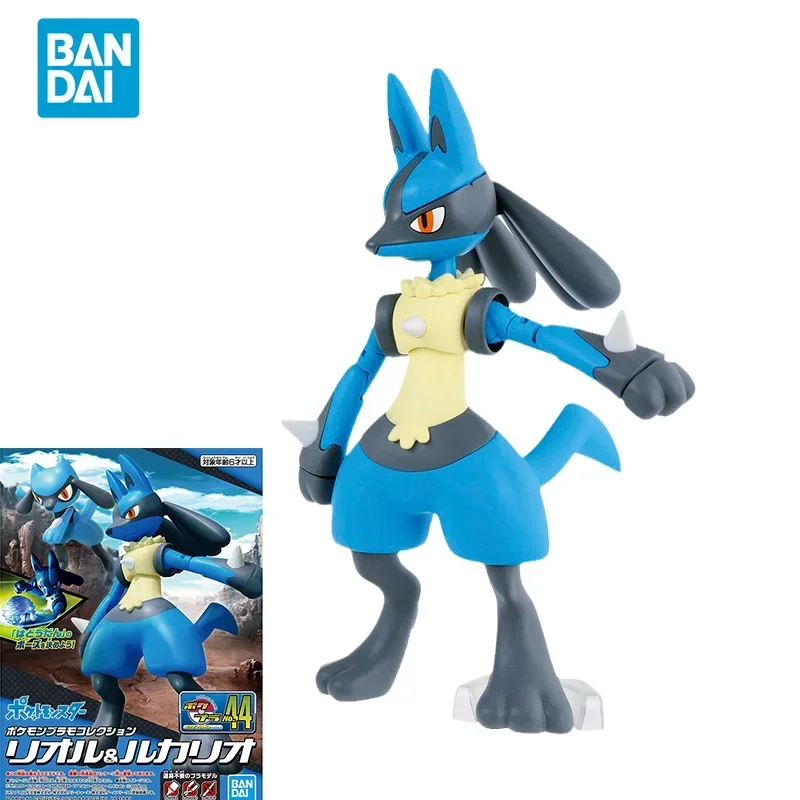 

Bandai Original Pokemon Anime Figure Lucario Action Figure Assembly Model Toys Collectible Model Ornaments Gifts for Children