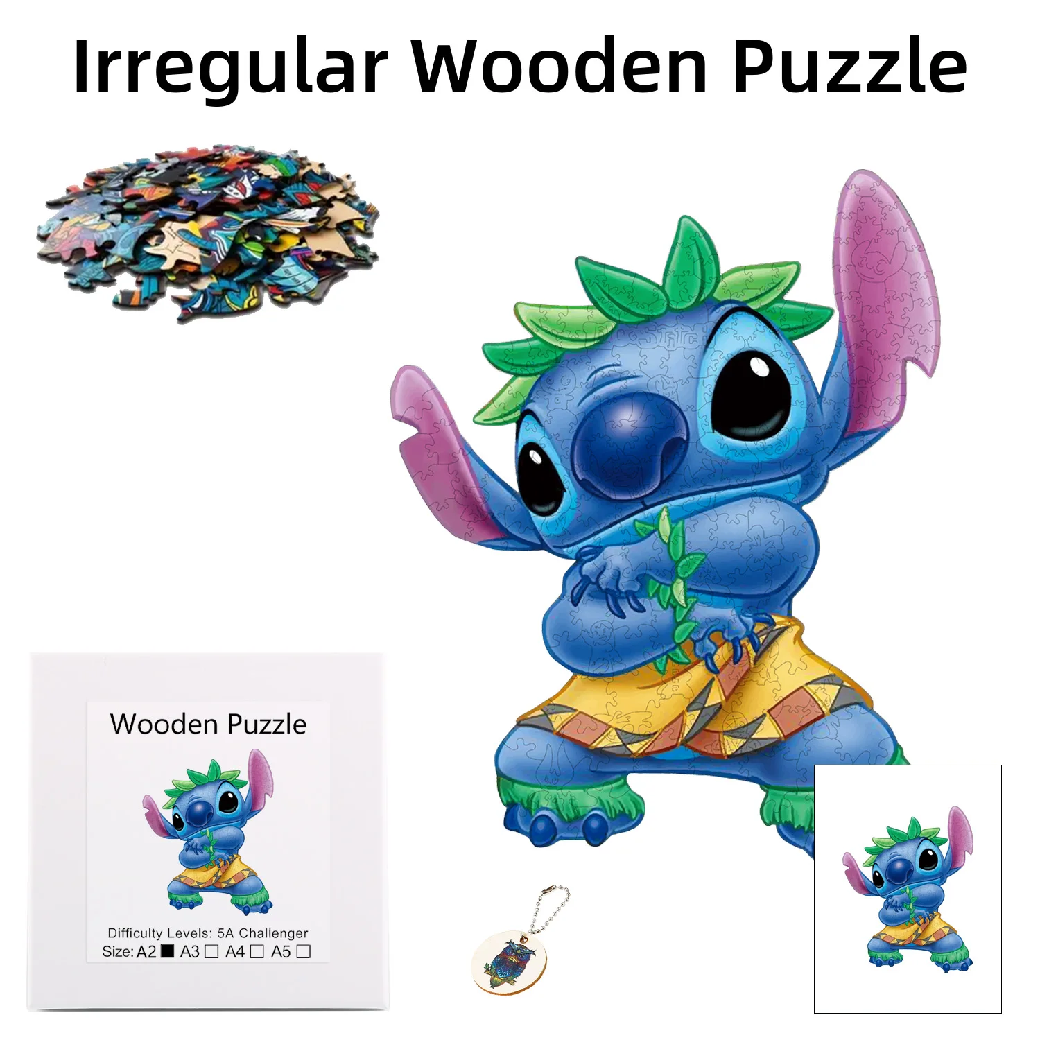 

Disney Alien Wearing A Green Hat Stitch jigsaw Wooden Puzzle Is The Best Christmas Gift For Children Family And Friends