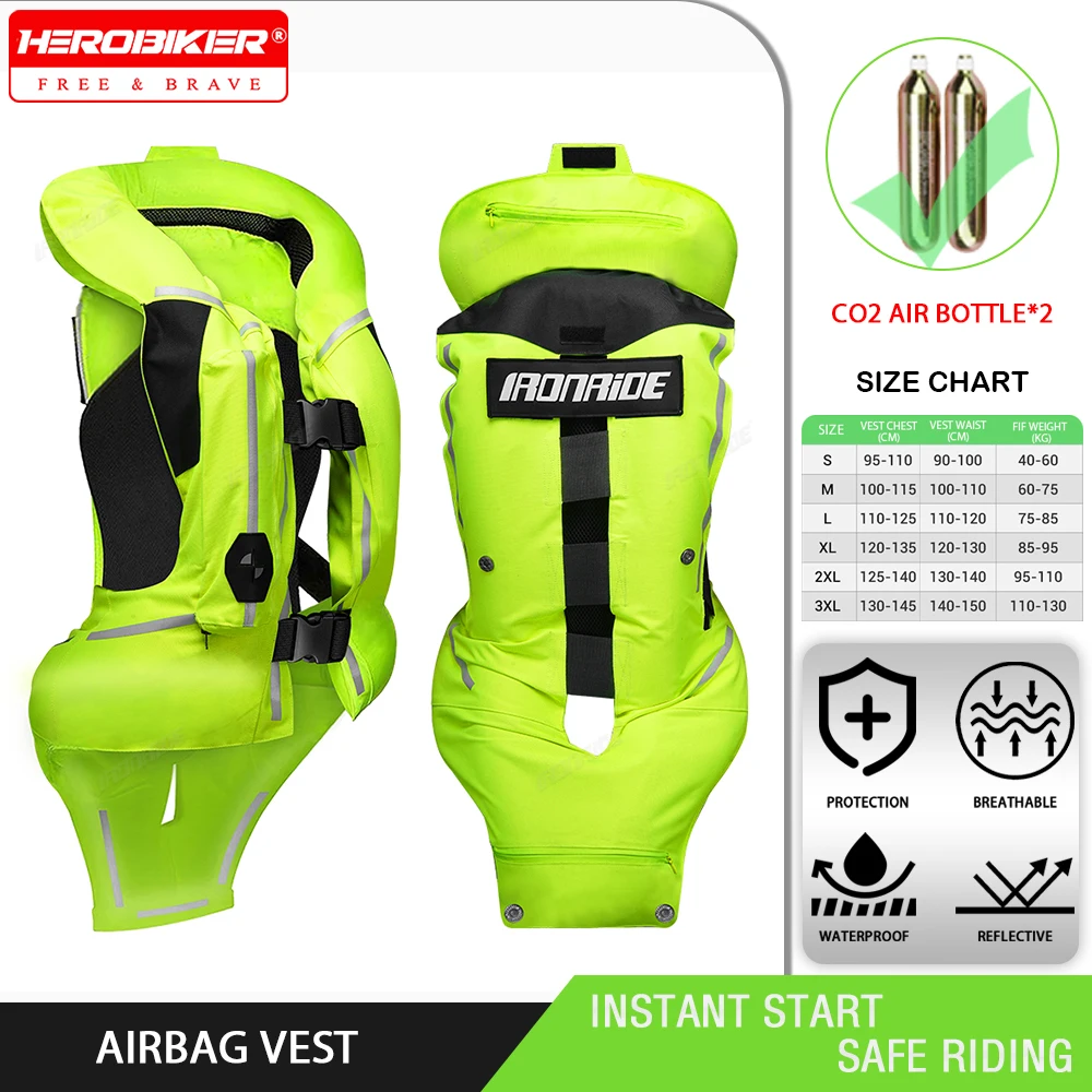 

Motorcycle Jacket Motorcycle Air Bag Vest Reflective Motocross Racing Airbag Vest CO2 Air Bottle Moto Riding CE Protector