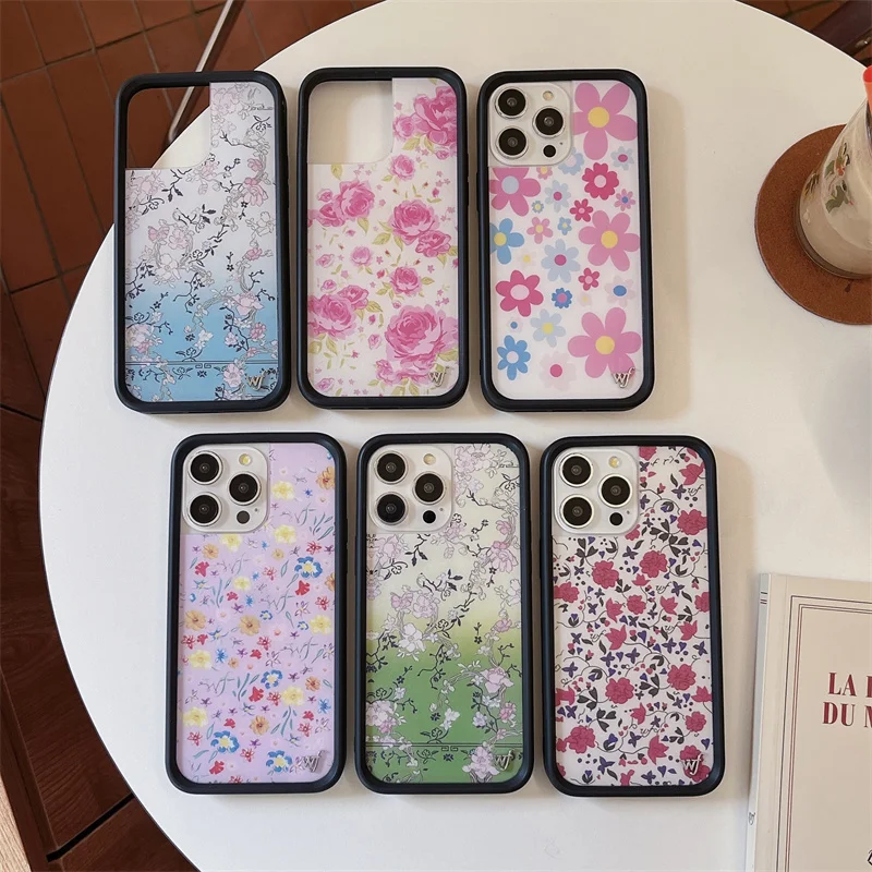 

Wildflower 3D Ins Flowers Rose Phone Case for iPhone 16 15 14 13 12 Pro Max Plus 16pro 15pro WF Daisy Cute Cartoon Cover Funda