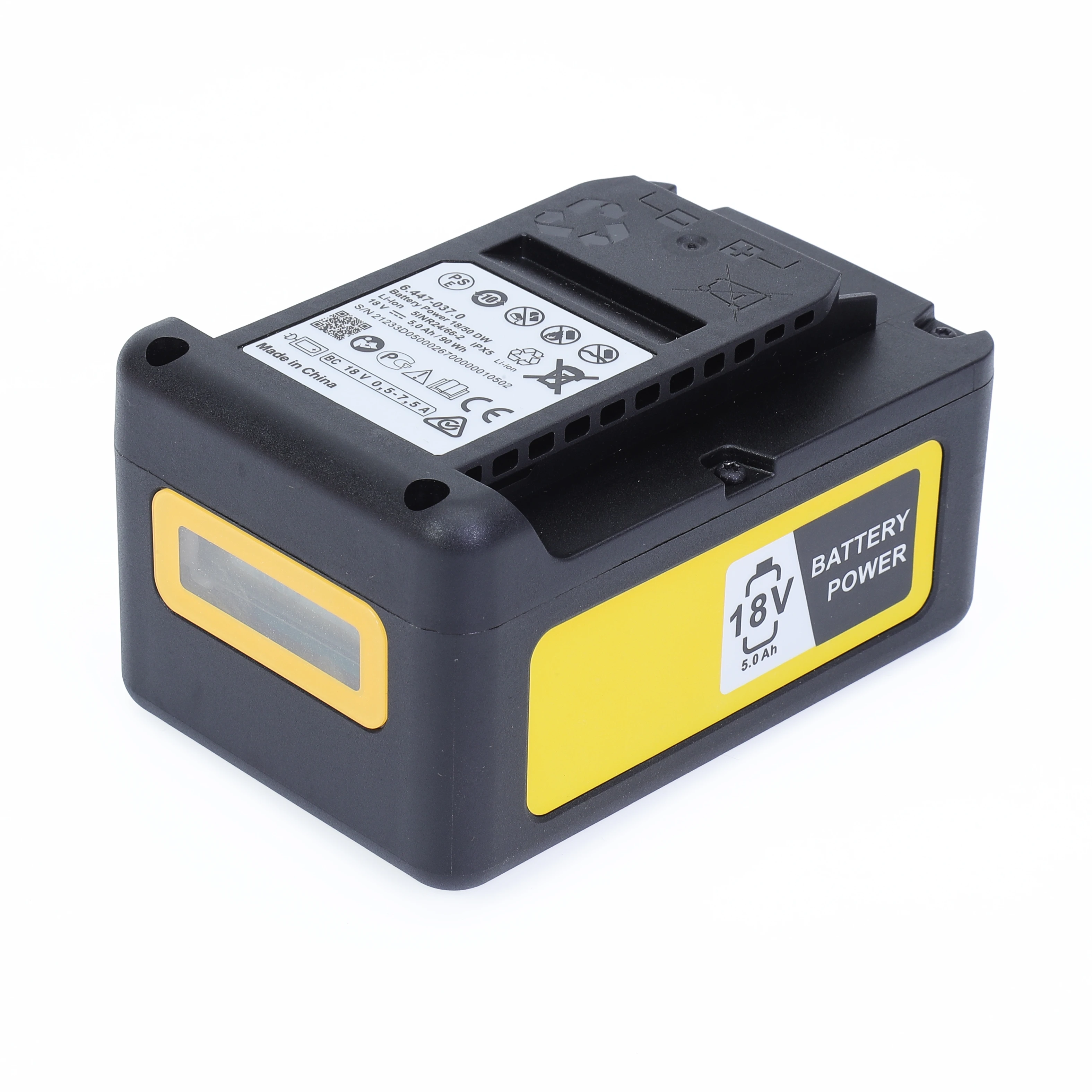 18V 5.0Ah Replacement Lithium-Ion Battery Pack Compatible for Karcher 18V Battery Power Platform 24450350, With LCD Display