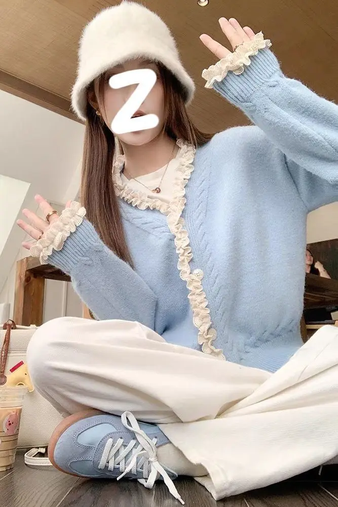 

Sweaters Jumpers Cardigans Womens Cardigan Retro Angora Blend Metal Button Fitted Plaid Colorful Warm Professional Elegant Sweet