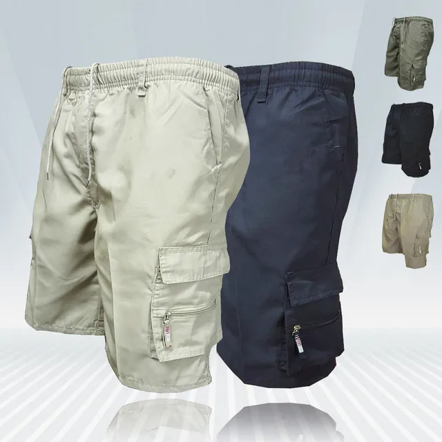 Modne męskie szorty Cargo Męskie taktyczne krótkie spodnie Casual Big Pocket Sportowe spodnie Cargo Panele Spodnie Plus Size dla mężczyzn