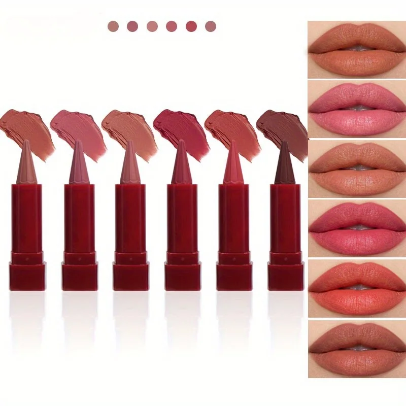 長持ちし、色がつきやすいマット回転リップスティックペン、ナチュラル防水、色褪せしにくいリップライナーセット