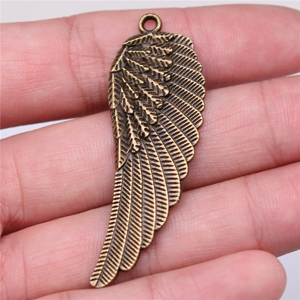 WYSIWYG 4pcs 55x19mm Angel Wings Charm Pendants 2 Colors Wing Pendants Charm For Necklace Making Earring Making