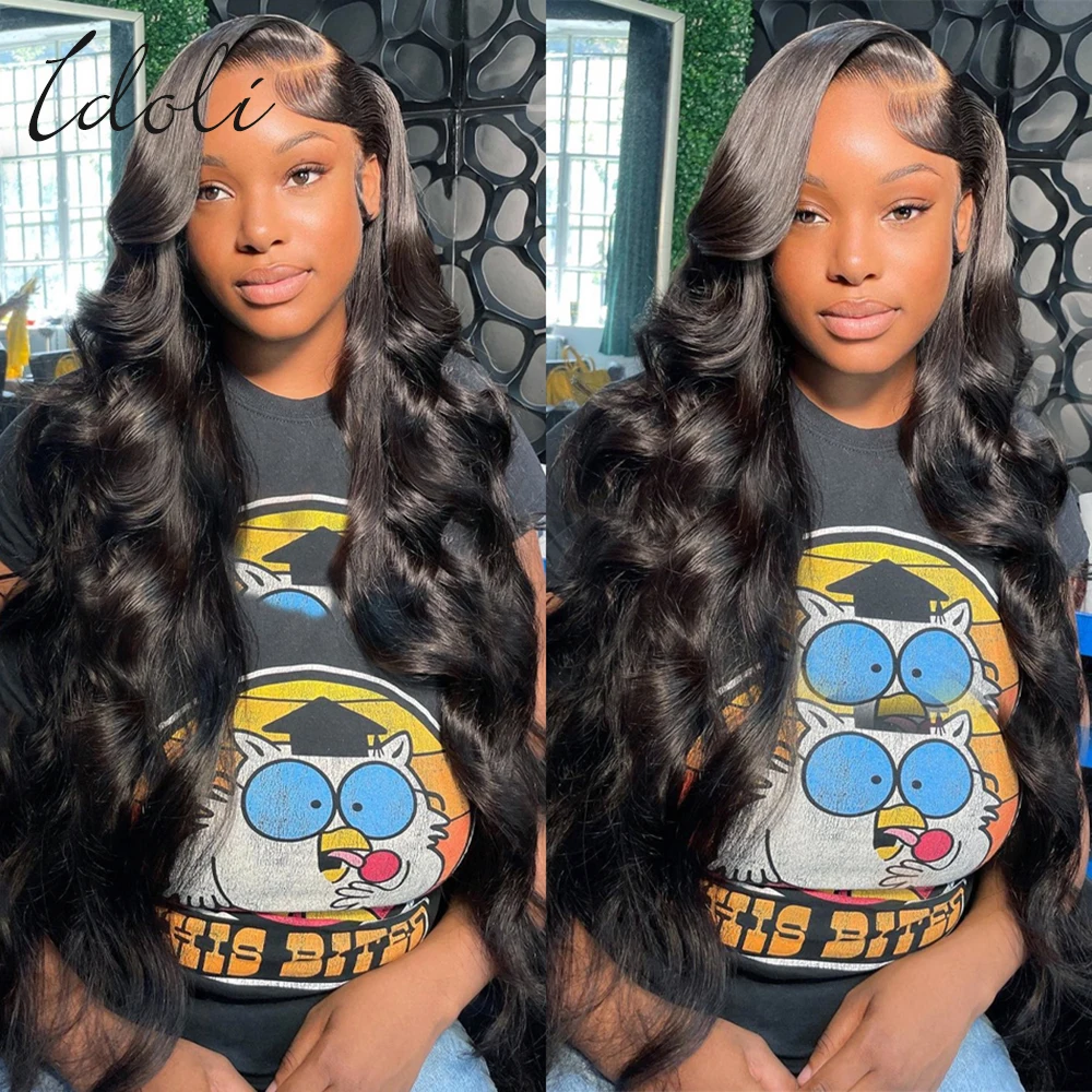 13x4 Body Wave Lace Front Wigs Human Hair Pre Plucked HD Transparent Lace Frontal Wig with Baby Hair 180% Density Gluless Wig