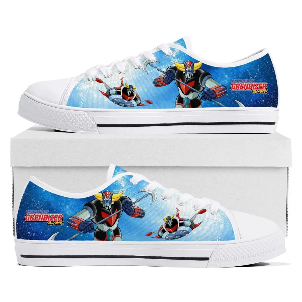 Hot Cartoon UFO Robot Grendizer Anime Low Top Sneakers High Quality Mens Womens Teenager Canvas Sneaker Couple Shoes Custom Shoe