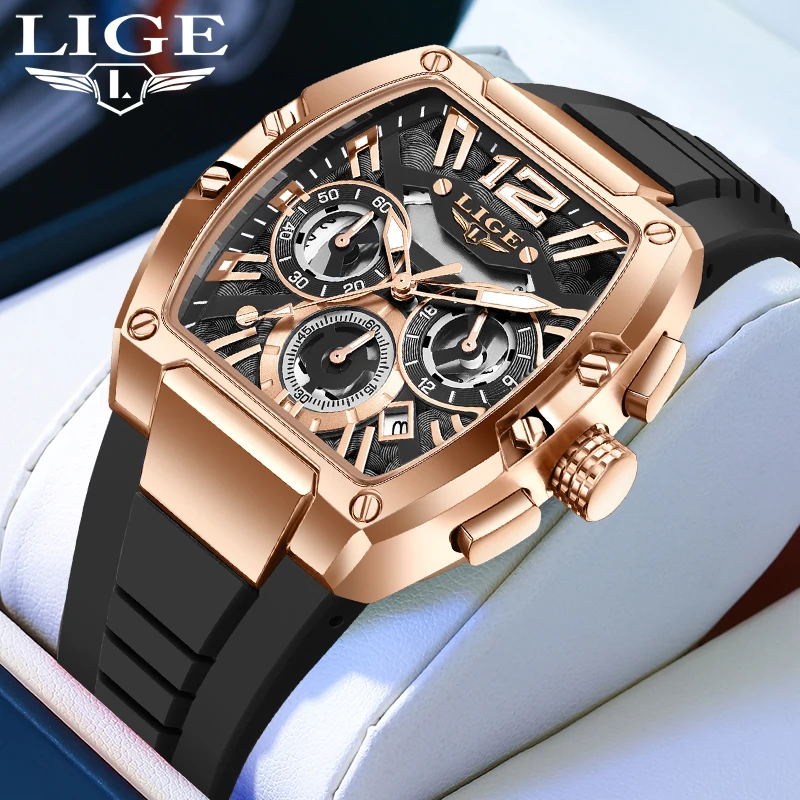 

LIGE уличные повседневные спортивные кварцевые часы модные военные часы с автоматической датой простые водонепроницаемые светящиеся часы для мужчин Reloj Hombre