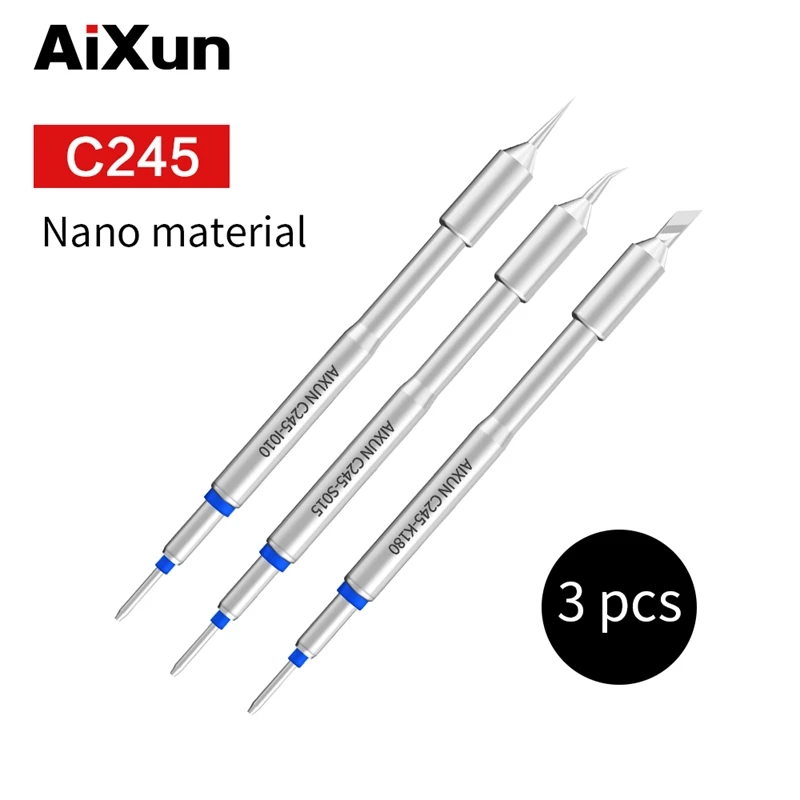 AiXun C245 Soldering Iron Tips High Level Nano Lead Free Welding Tips Compatible T3A JBC Iron Head Replacement Parts Tools