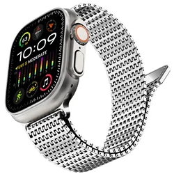 Magnetic Stainless Steel strap for Apple Watch band 45mm 44mm 49mm 42mm Metal belt Bracelet iWatch series 9 8 7 6 3 5 se Ultra 2