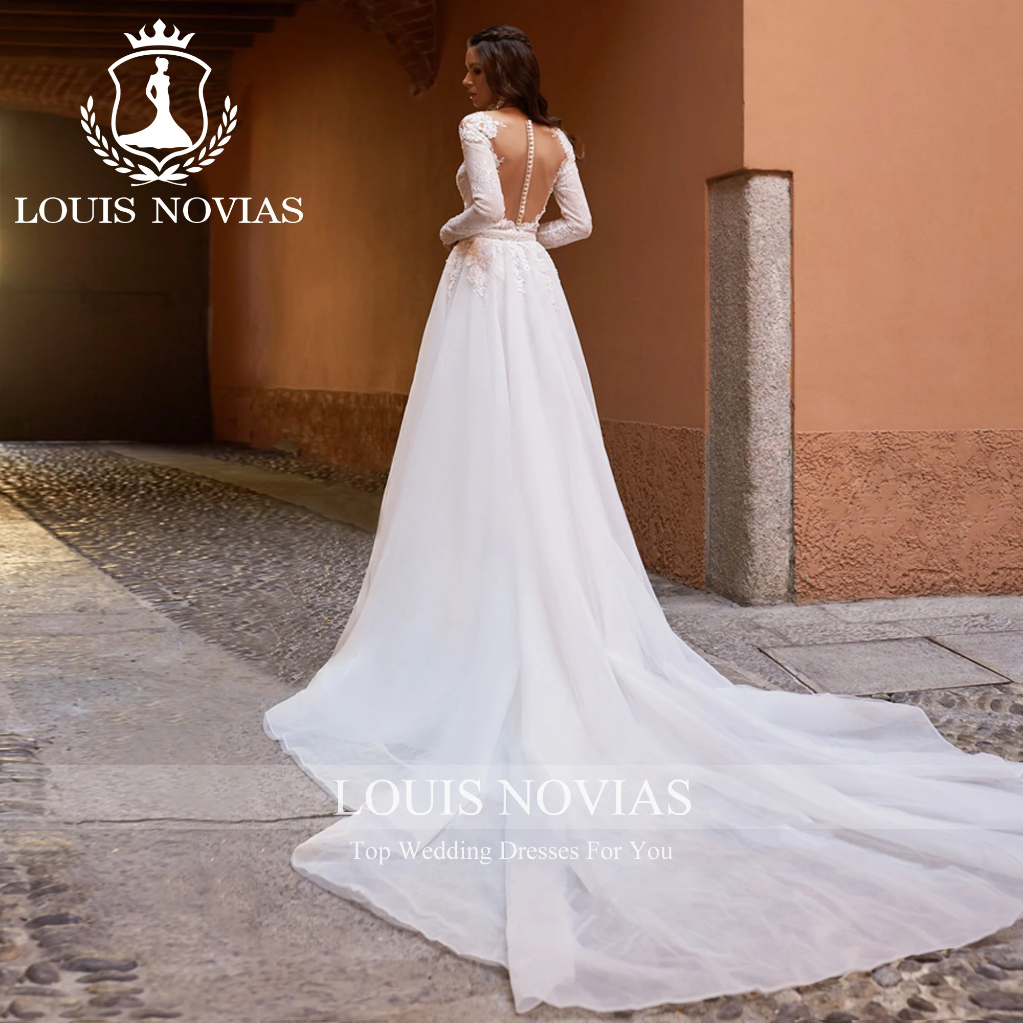 LOUIS NOVIAS 2 IN 1 Mermaid Wedding Dress 2023 Sweetheart Embroidery Detachable Train Champagne Wedding Gown Vestidos De Novia