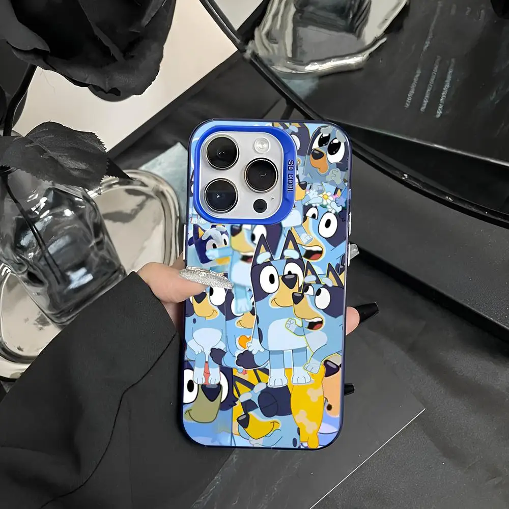 Cartoon Dog B-Blueys Phone Case 2024 IMD Case For IPhone 16 15 Pro XR XS 7 8 Plus SE2024 Shockproof Color Phone Funda Cover