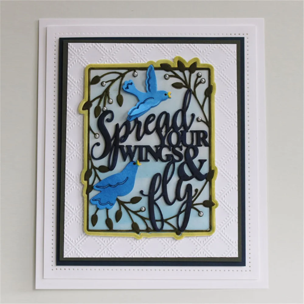 Spread Your Wings Sparkle Every Day Frames Cutting Dies For DIY Scrapbooking Album Card Making Decoration Paper Craft