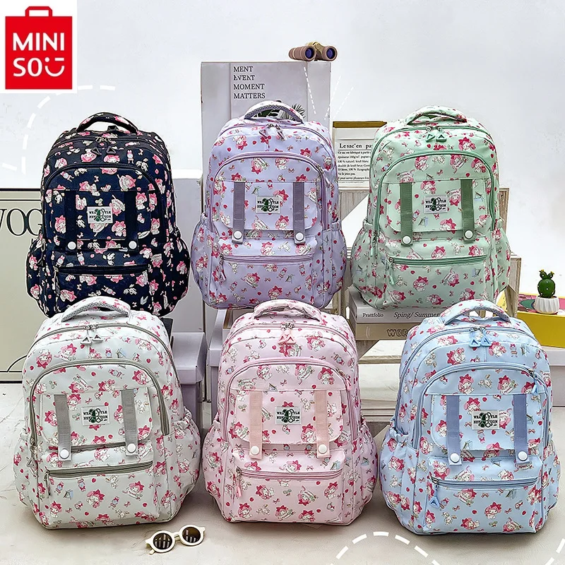 

MINISO 2024 Cartoon Sanrio Lightweight Travel Children's Backpack Student Outdoor Large Capacity Storage Backpack