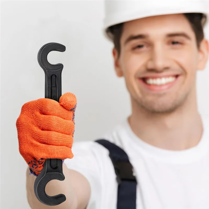 

A84E-Double Ended Valve Wheel Wrench Cast Steel Hand Valve Wheels Wrench 10Inch Opening Closing Tool (11/16Inch And 1Inch)