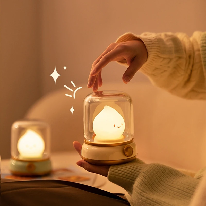 Lampu malam anak dengan Speaker Bluetooth, lampu tidur anak dapat diisi ulang USB dapat diredupkan untuk dekorasi kamar tidur, hadiah ulang tahun