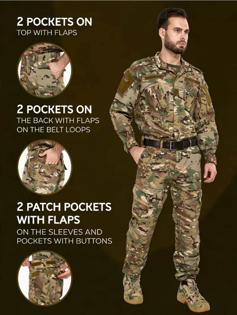 

16 Colors Camouflage Uniform Suit Airsoft Combat Clothing Set Oversized Training Clothes Outdoor Hunting Fishing Suits