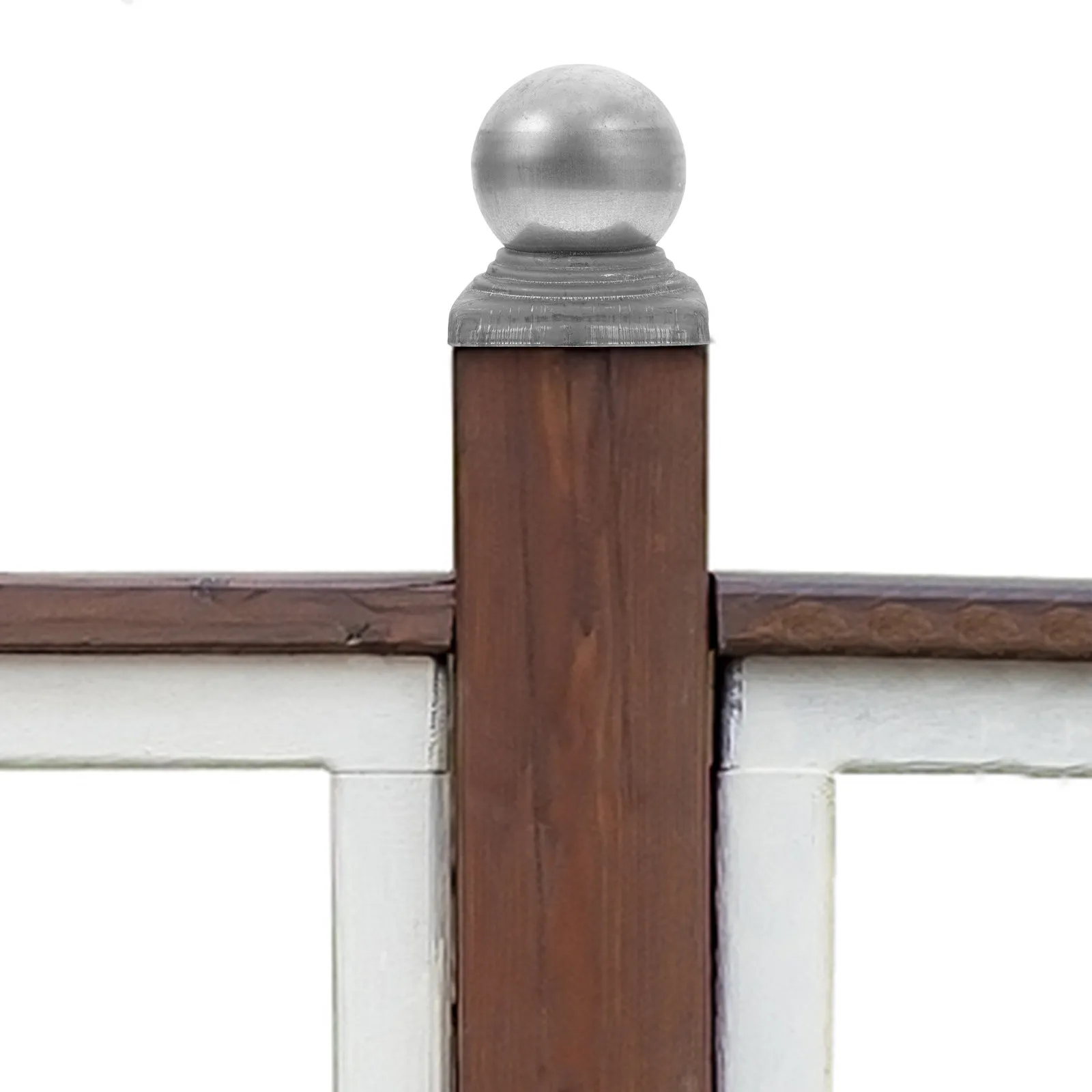 Elegant Ball Shaped Metal Fence Post Caps for Square Posts Garden Lawn Farmhouse Fences Weather Resistant Decorative Post