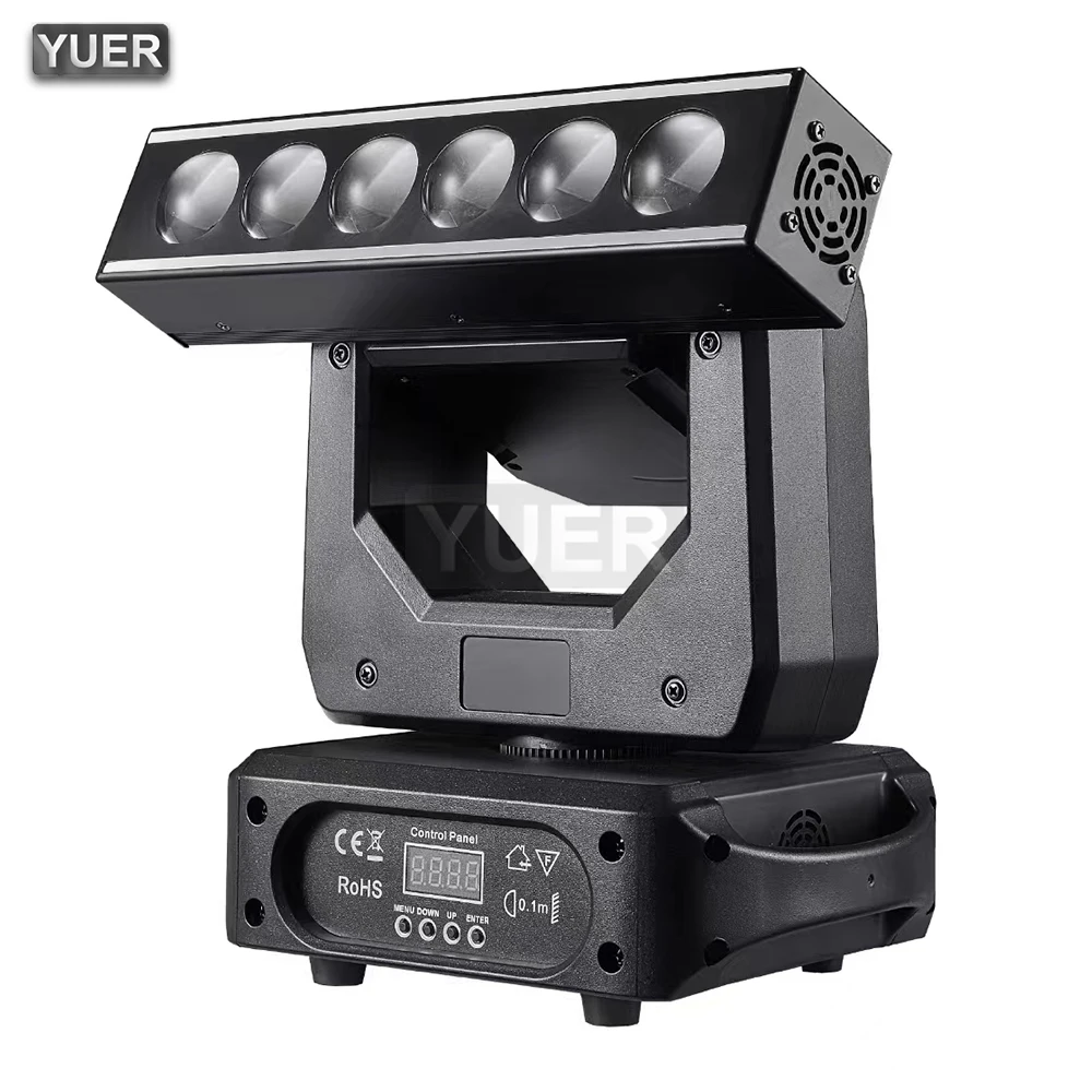 6x20W LED RGBW Beam Moving Head Light With LED Aperture Stage Light Disco DJ Effect Lighting DMX512 For Party Club Theaters