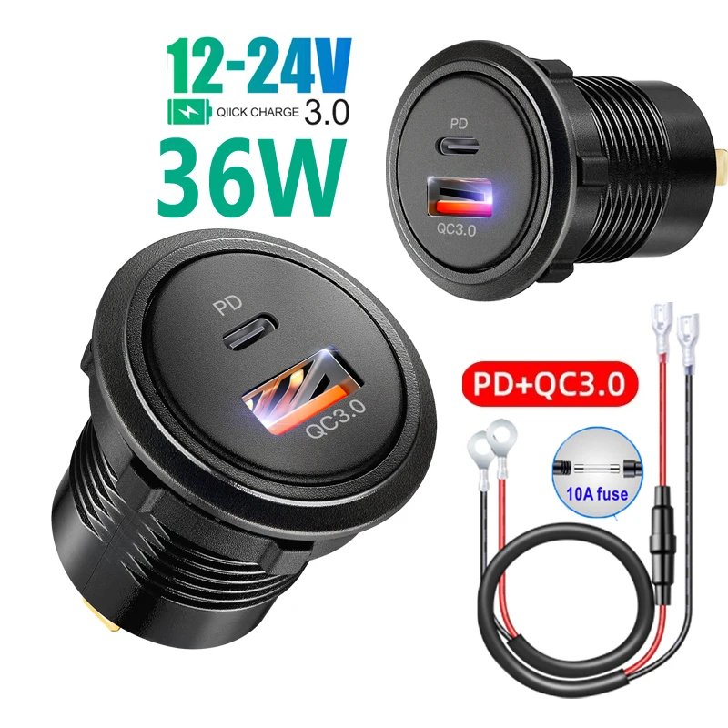 

Quick Charge 3.0 USB socket Outlets 12 v plug tomada usb automotiva car power socket for 12V/24V Cars Boats Motorcycle