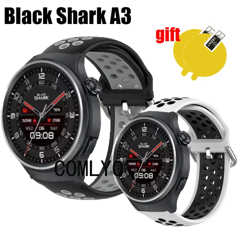 Band For Black Shark A3 Smart Watch Strap Silicone Breathable Sports belt SmartWatch Women men Screen Protector Film