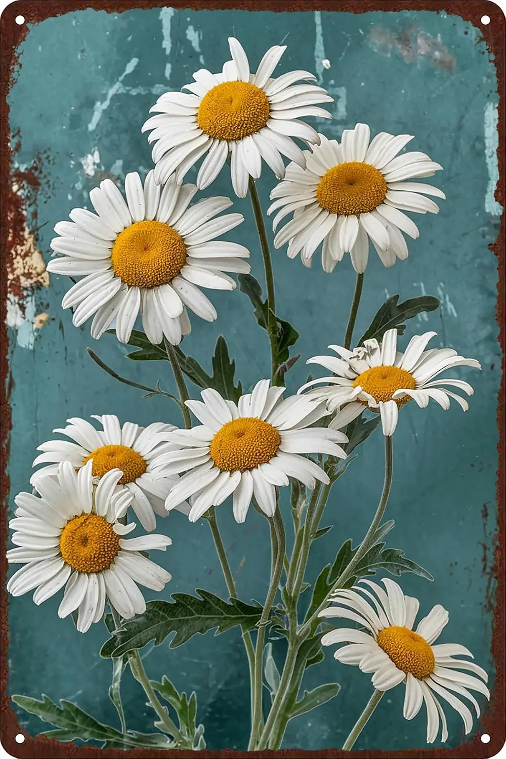 Flower Vintage Metal Tin Signs Retro Wall Decor for Washroom Garden Home Bar Cafe Decorative 8x12 inch sign