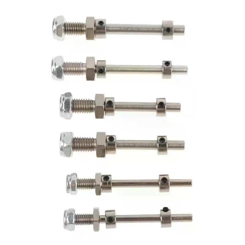 2 Pcs Wheel Axles Steel Shaft With Stop Nuts Dia 3/4/5/6MM Landing Gear Assembly M5/M6/M8 Thread Spares For RC Airplane Model