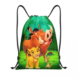 Custom The Lion King borsa con coulisse donna uomo pieghevole sport Gym Sackpack Training Storage zaini