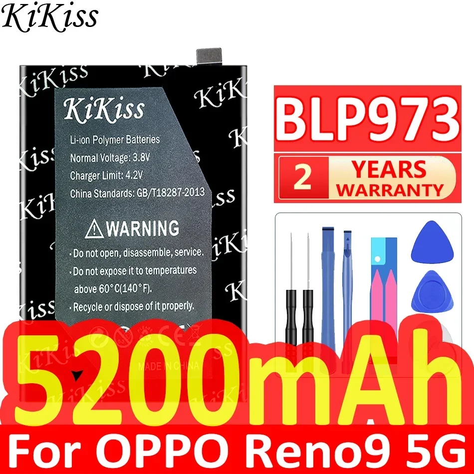 

Мощный аккумулятор KiKiss 5200 мАч BLP973 для OPPO Reno 9 5G/Pro PHM110 reno9 pro PGX110