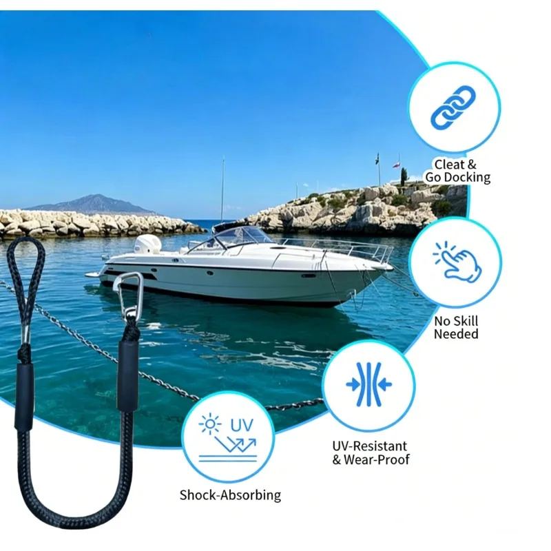 

Шнуры-банджи для крепления каяков и лодок, швартовные тросы для водного транспорта, гидроциклов SeaDoo, понтонов, каноэ, моторных лодок