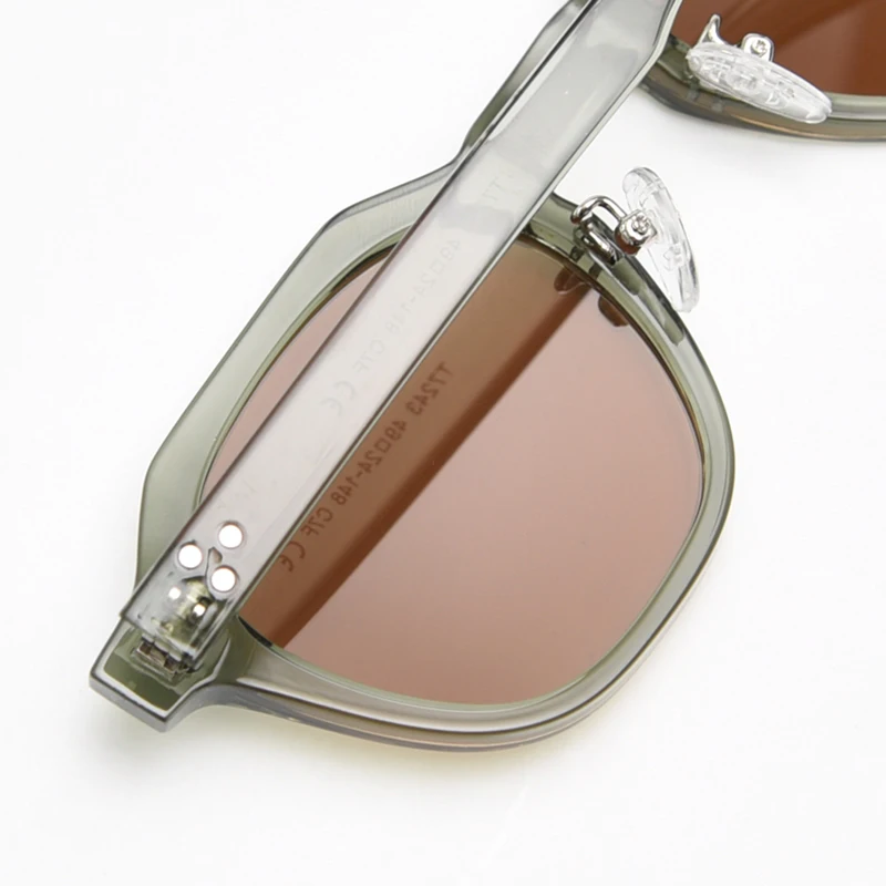 Peekaboo Retro-Sonnenbrille im koreanischen Stil für Damen, TR90-Rahmen, Polygon-polarisierte Sonnenbrille, UV400, männlich, grün, braun, 2023, Sommer – Detail 19