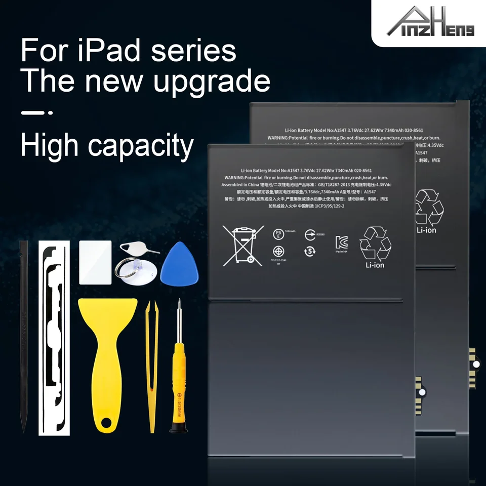 Batería de Tableta PINZHENG para iPad 5 6 Air A1484 para iPad Air2 A1474 A1475 A1893 10.2 Mini 2 3 4 5 Pro 9.7 10.5 11 12.9 Batería