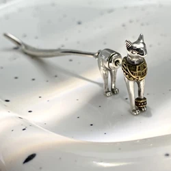 Fashion Two Tone Fox Cat Dangle Earrings for Women Men Animal Earrings Cute Cat Earrings Charm Jewelry Gifts