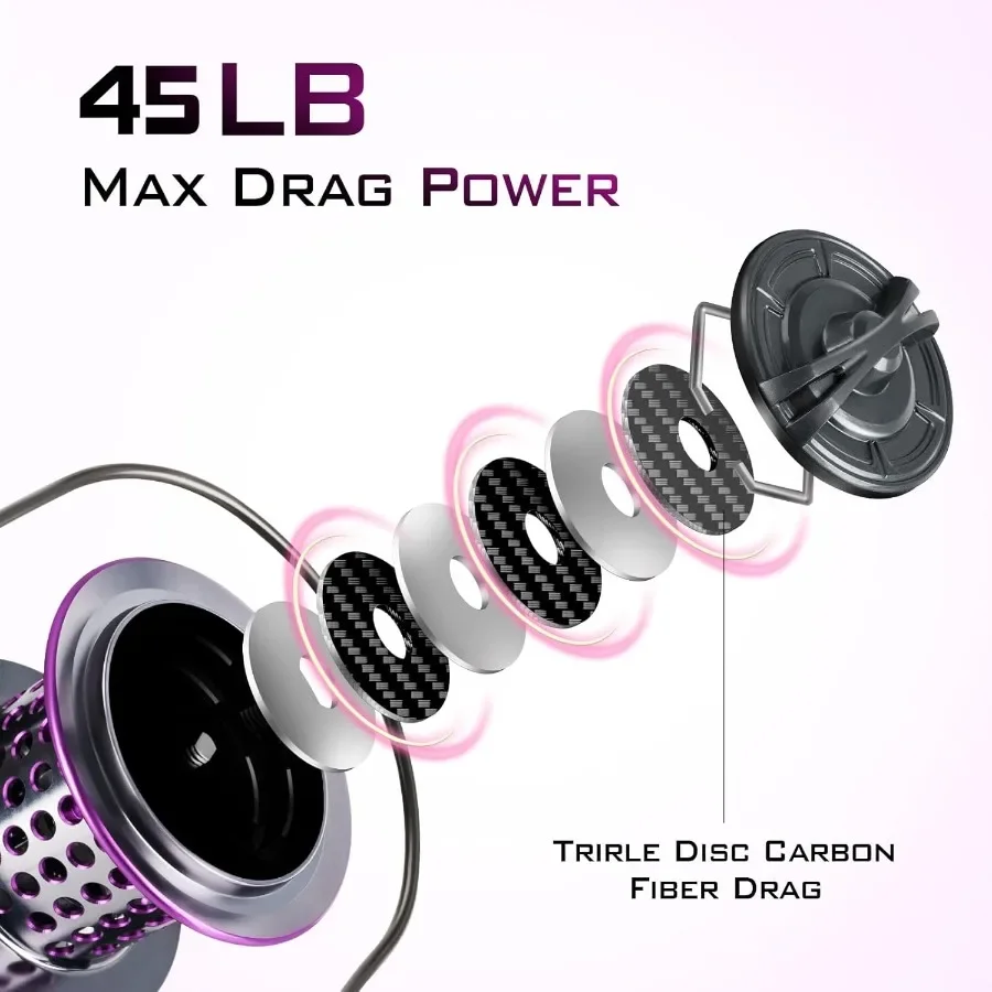 بكرة دوارة للمياه المالحة 10000 بكرات صيد ركوب الأمواج للمياه المالحة 13 + 1 BB 45LB ماكس سحب بكرة فائقة النعومة شديدة التحمل مع ألومنيوم باستخدام الحاسب الآلي #3