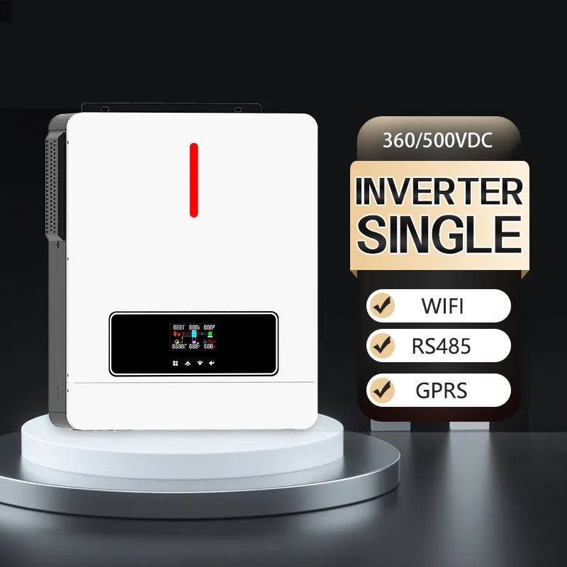 

Умный однофазный гибридный инвертор мощностью 4,3 кВт с мониторингом Wi-Fi, совместимый со свинцово-кислотной и литий-ионной батареей,