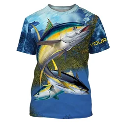 Summer 3D Fish Printing Men's Outdoor Fishing Clothing Casual O-neck Pullover Harajuku Top Comfortable Short-sleeved T-shirt