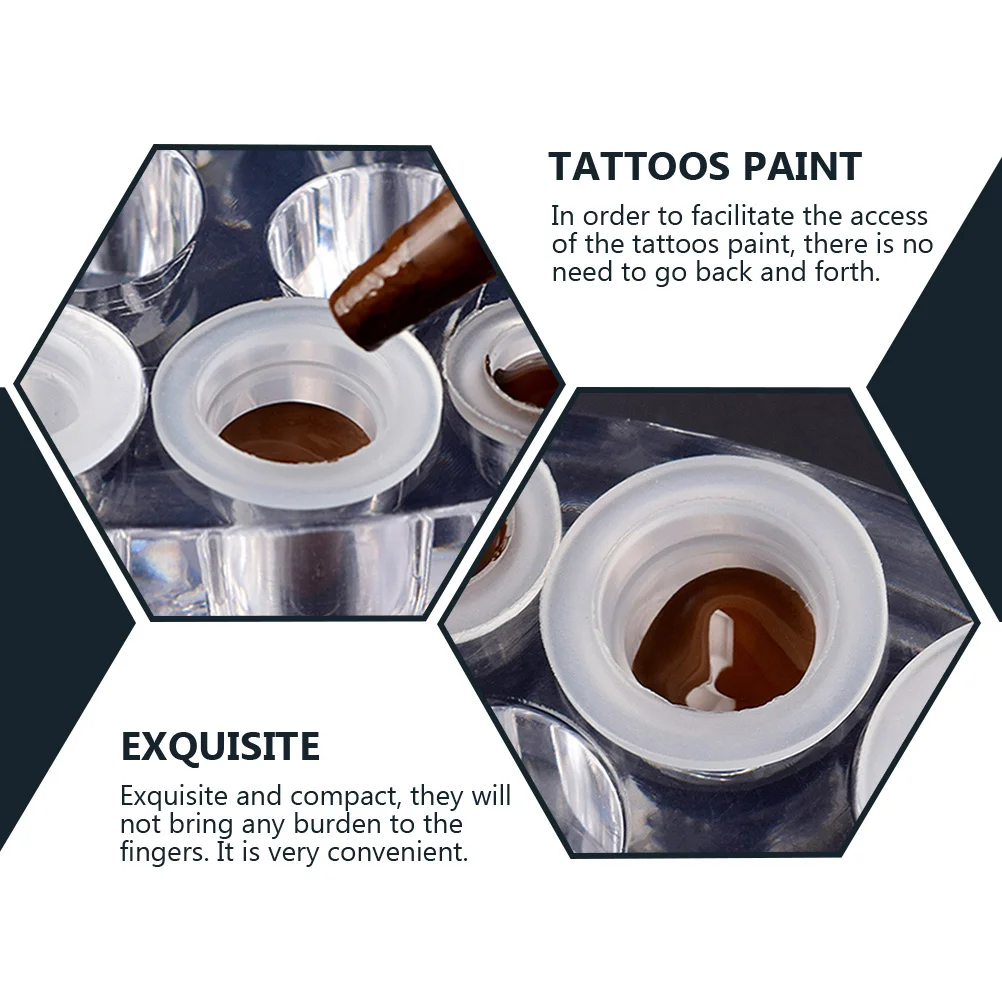 

200 Pcs Pigment Cup Silicon Tattooing Supplies Silicone Makeup Tools Ink Cups for Caps