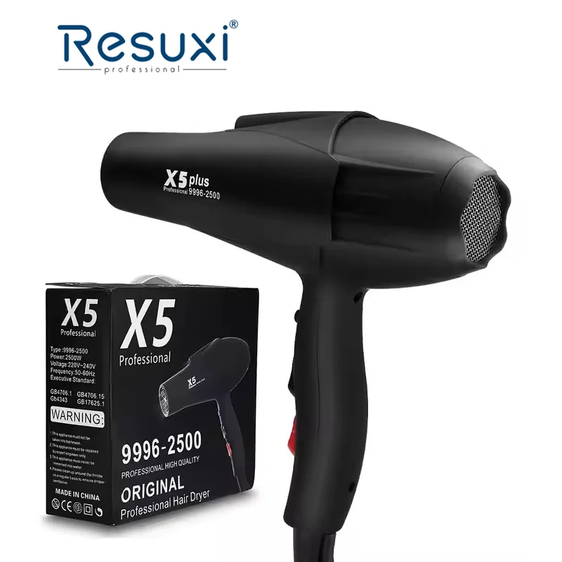 X5 Resuxi Professional 2500W Power Hood 2.8m طول السلك خطوة واحدة مجفف شعر الأيونات السالبة لصالون الحلاقة