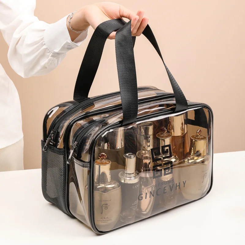 Transparente Make-up-Tasche Veranstalter Hangbag Aufbewahrung taschen trocken nass Trennung Kosmetik Fall weibliche Notwendigkeiten Reise Kultur beutel