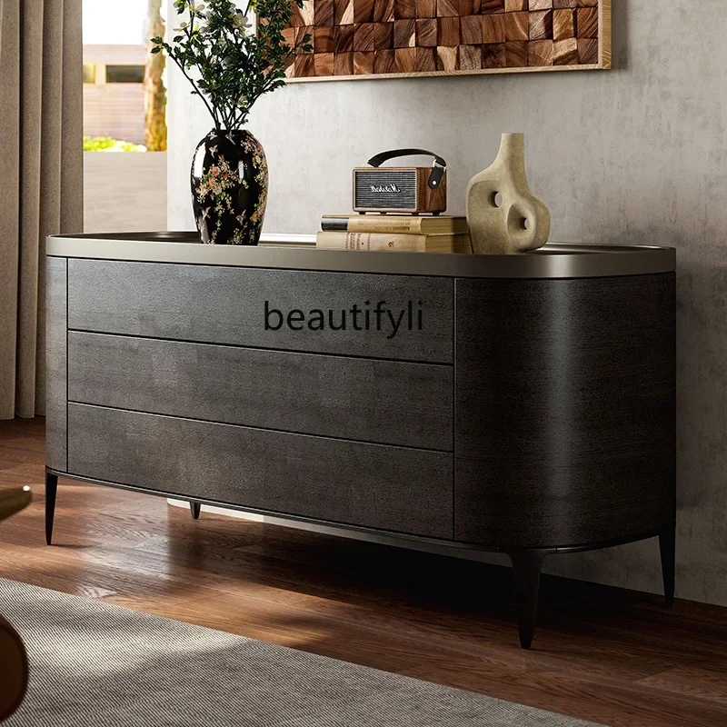 

Italian minimalist entrance cabinet, bedroom storage, living room against the wall, advanced dining side cabinet