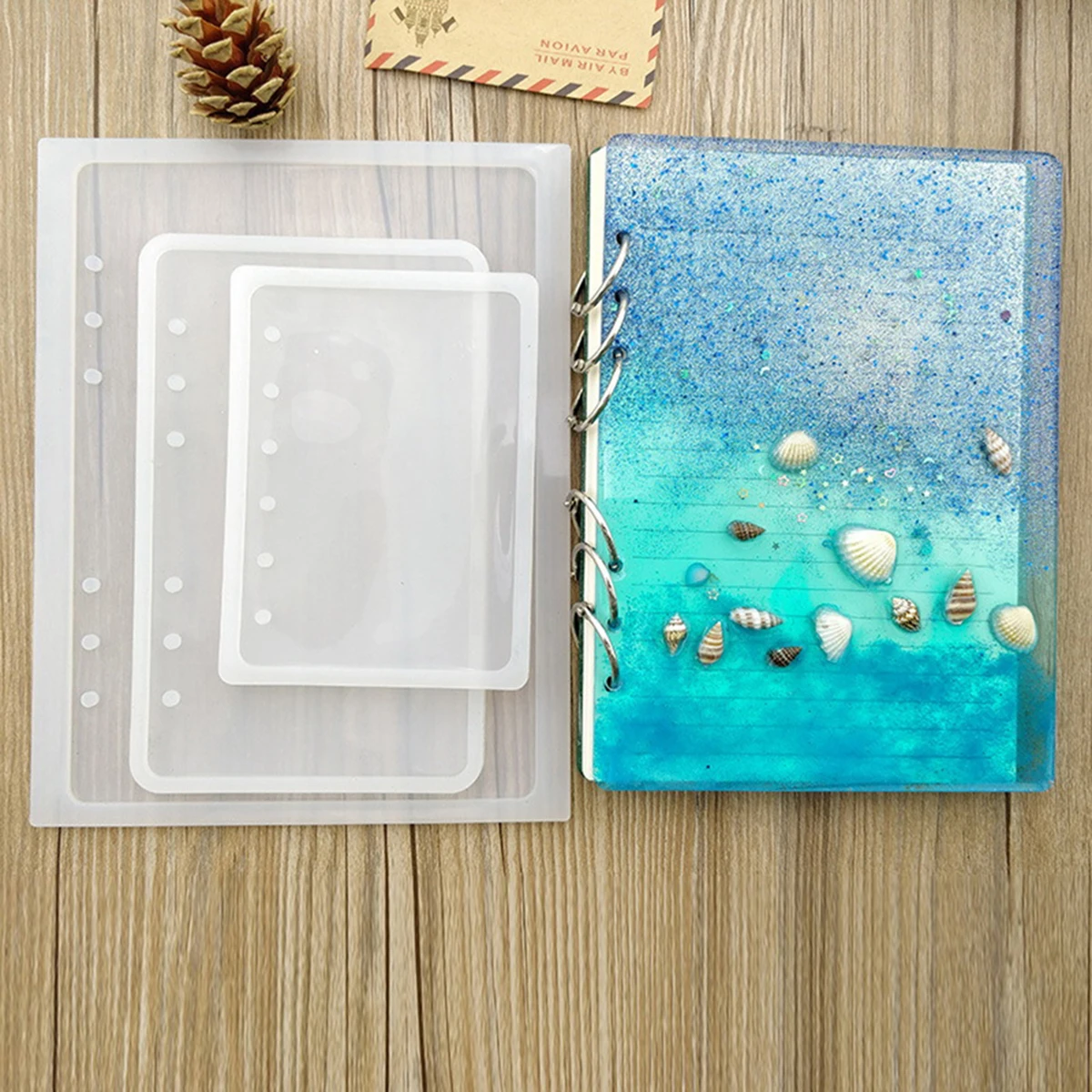 

11pcs Diy Notebook Crystal Epoxy Silicone Molds Set Transparent Durable Craft Casting Kit Resin Art Coasters Home Decor Jewelry