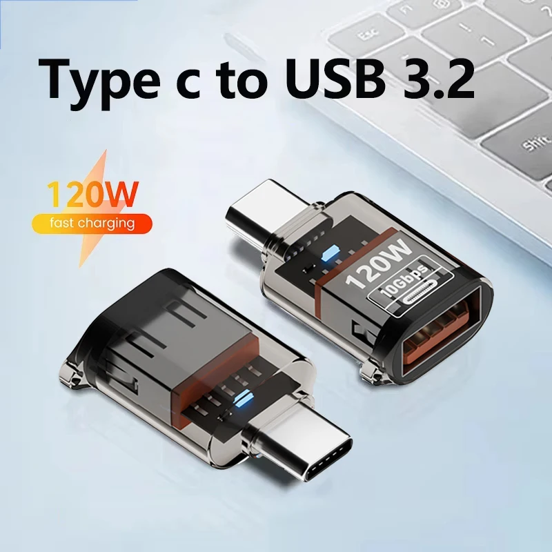 120W Type C To USB A OTG Adapter Fast Charging Connector And USB C Converter For PC Tablet For Xiaomi For Huawei USB Converter