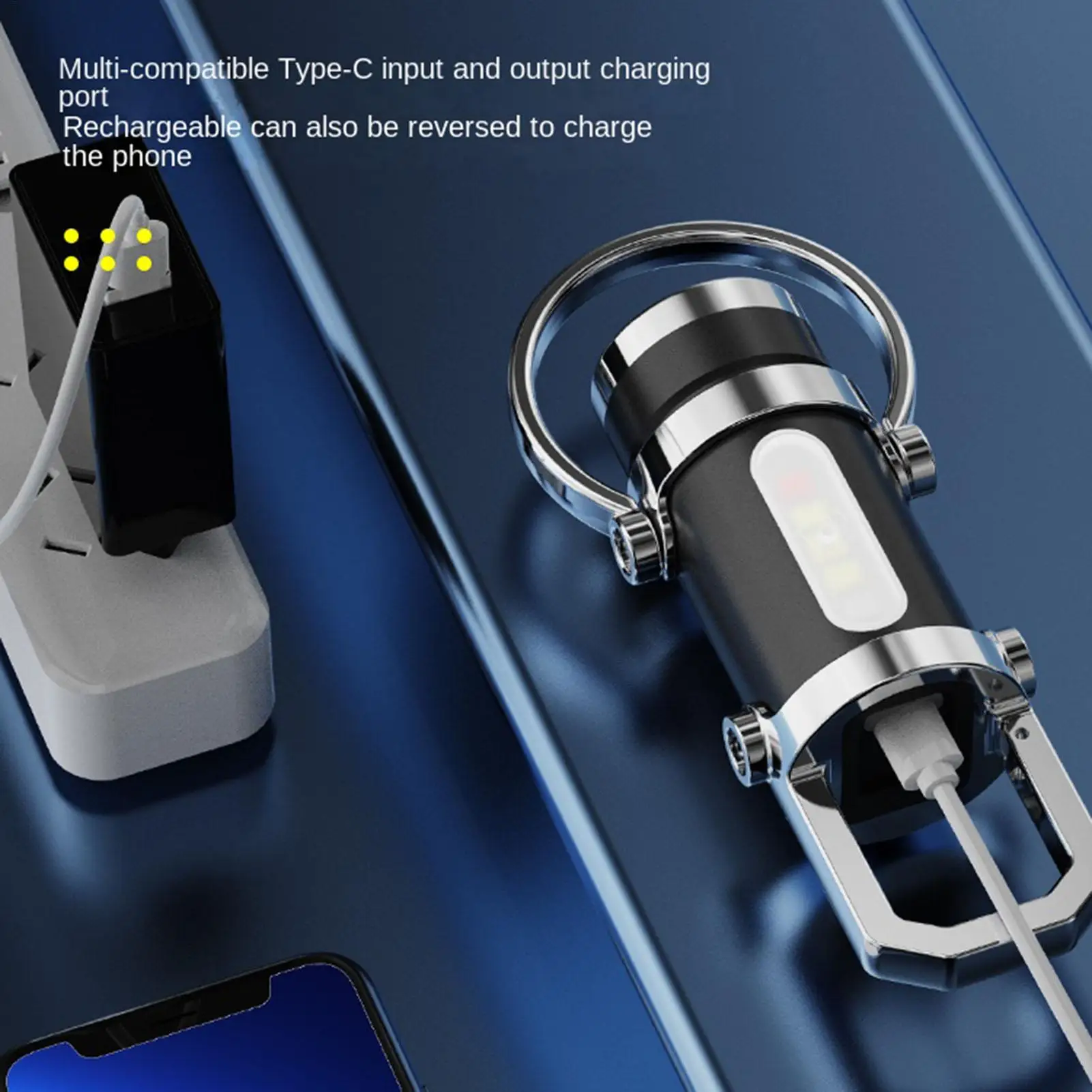 

Фонарики-брелоки LED с 8 режимами, перезаряжаемые, водонепроницаемые, для кемпинга, прогулок, ночной работы