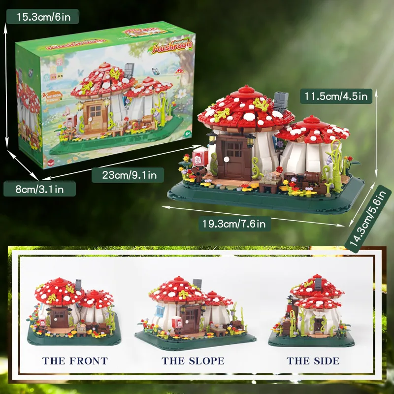 1100 قطعة مدينة الإبداعية خرافة الفطر منزل نموذج اللبنات MOC قرية حلم البيت مايكرو الطوب لعب للأطفال الهدايا #6