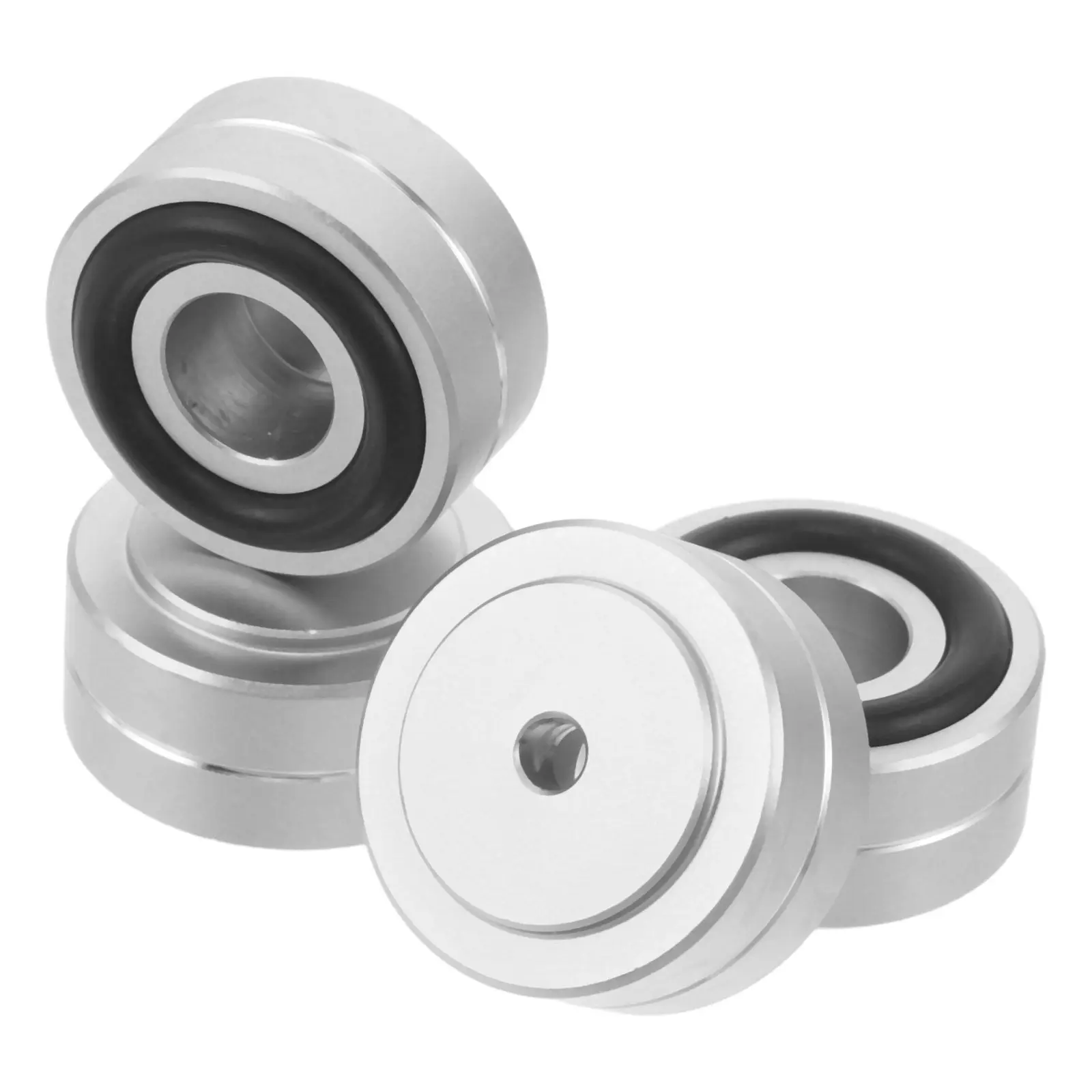 4Pcs Metal Board Feet Kit Aluminum Alloy Cutting Board Risers with Anti Slip Rubber Bumpers for Kitchen Workbench Wood Boards