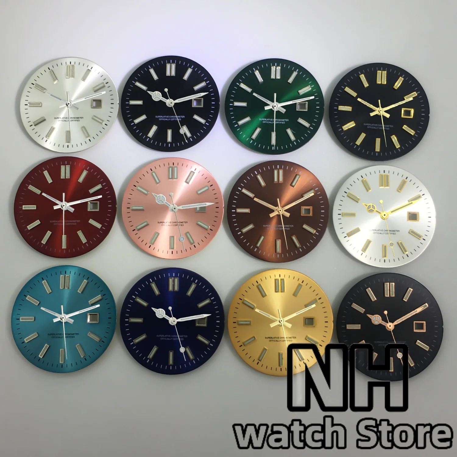 24.5MM Sunburst NH05 Watch Dial Hands Set Gold Rose Sticks Number Women Mechanical Watch Modified Parts Fit 31mm NH05 NH06 Watch