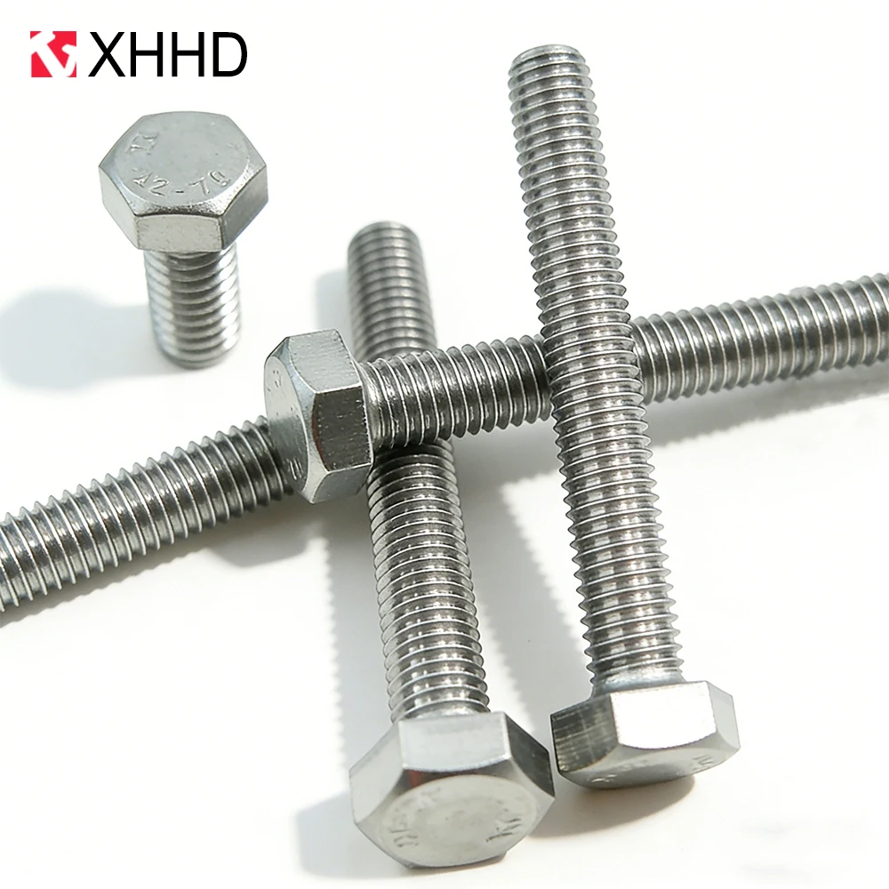 5-30pcs  DIN933 304 Stainless Steel Hexagon Head Bolt M3 M4 M5 M6 M8 Full Thread External Hex Hexagon Head Screws