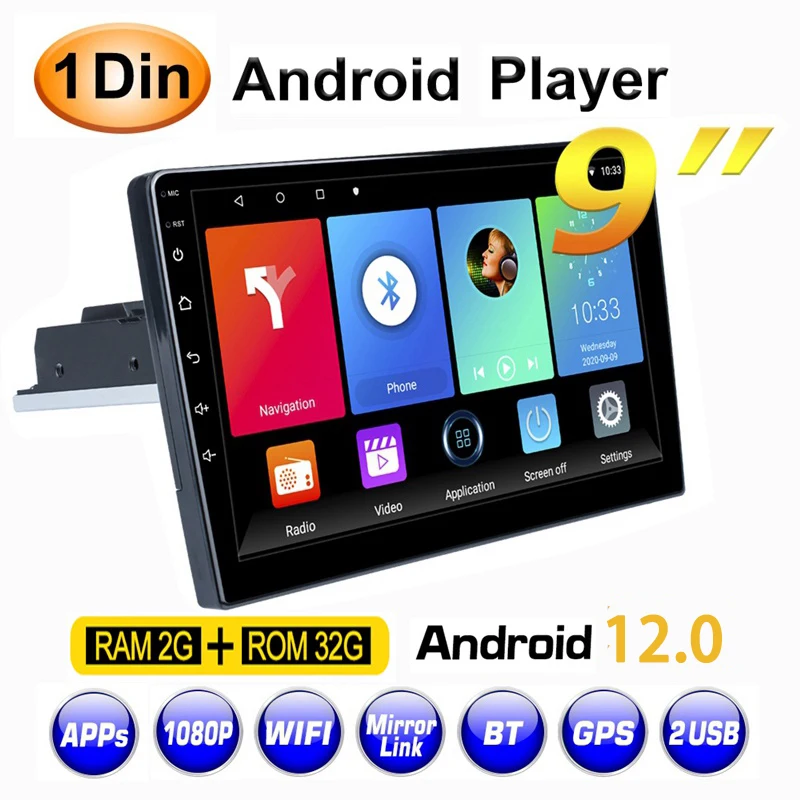 

Evean 7/9/10inch 1 Din Android Car Radio Stereo Multimedia Player Quad Core 2G+32G Universal Gps Navigation Central Head Unit