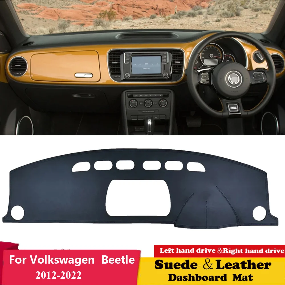 

For Volkswagen VW New Beetle A5 GP 2011 -2022 Suede Leather Dashmat Dashboard Cover Pad Dash Mat Carpet Car-Styling Accessories