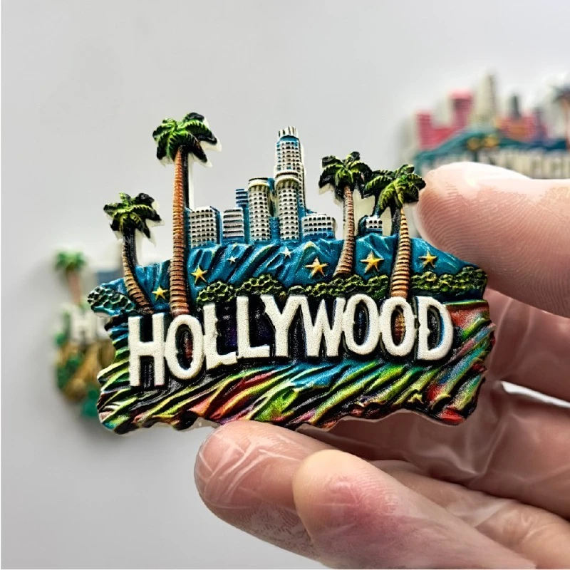 مغناطيس ثلاجة هوليوود - تذكار LA عتيق، ديكور أمريكي فريد من نوعه، هدية ممتازة لمحبي الأفلام وغرفة النوم الجمالية